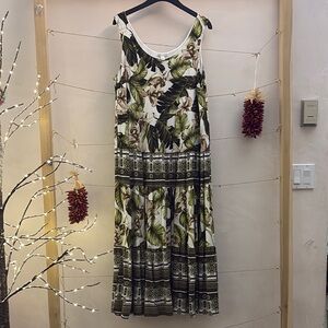 Cato Green and White Maxi Sundress